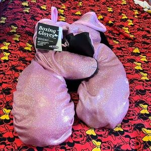 Pink and Black Boxing Gloves with Shimmery Finish
